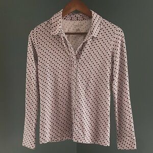 Talbots purple and Pink Patterned button down top